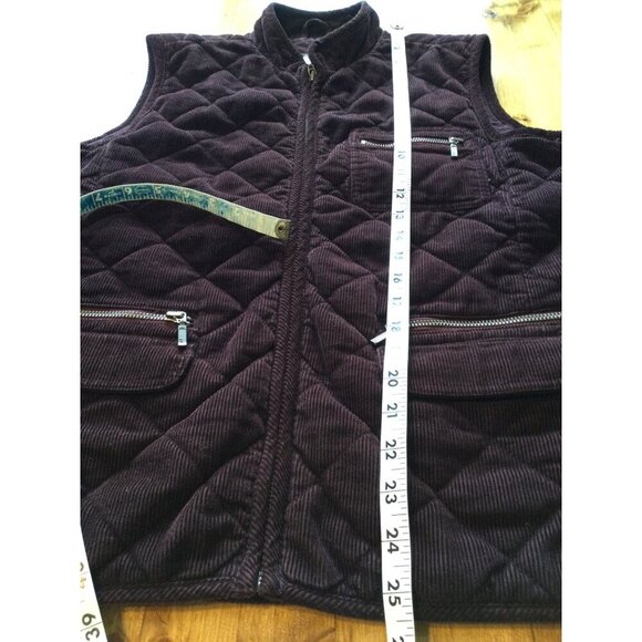 Eddie Bauer Womens Quilted Corduroy Vest With Zipper Pockets Insulated Brown Siz - Picture 7 of 7